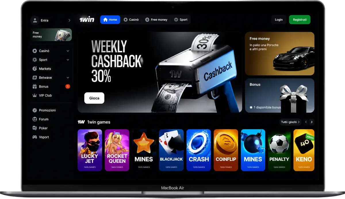 1win Casino non AAMS con bonus e promozioni online