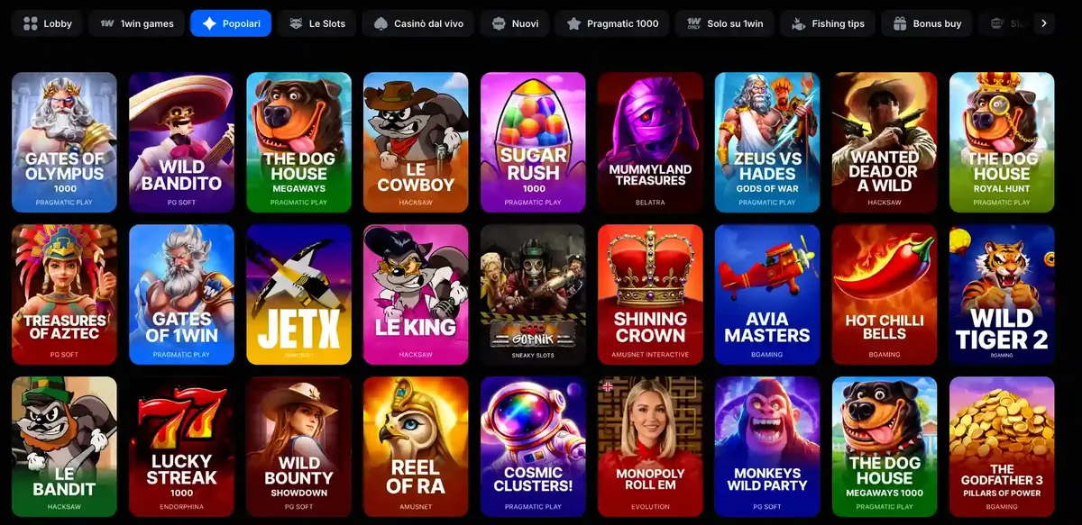 Slot online 1win Casino con giochi dei migliori provider