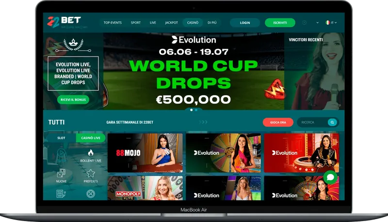 Recensione 22Bet Casino online per giocatori italiani