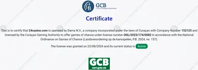 24Casino Curaçao Licenza Licenza al 24 Casino