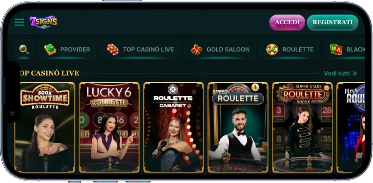 7Signs Casino giochi live con dealer dal vivo e tavoli di casinò online