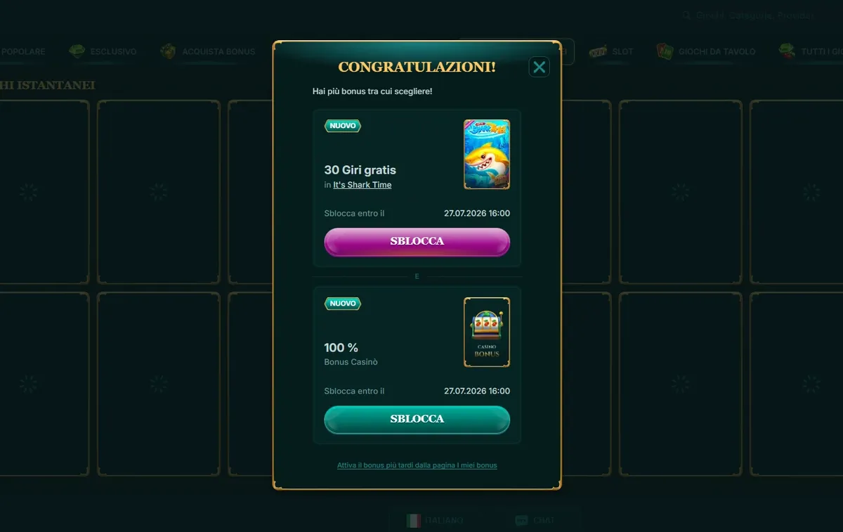 Registrazione 7Signs Casino semplice e veloce con bonus disponibilii