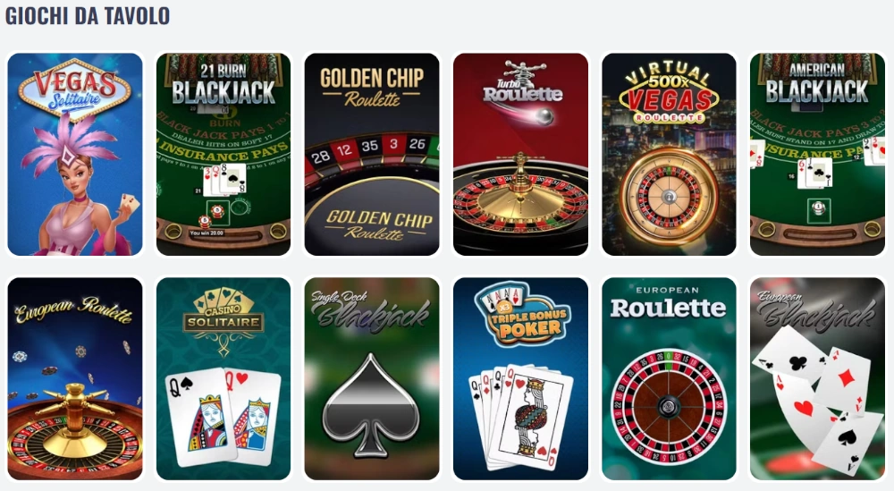 Giochi da tavolo su Oh My Spins Casino