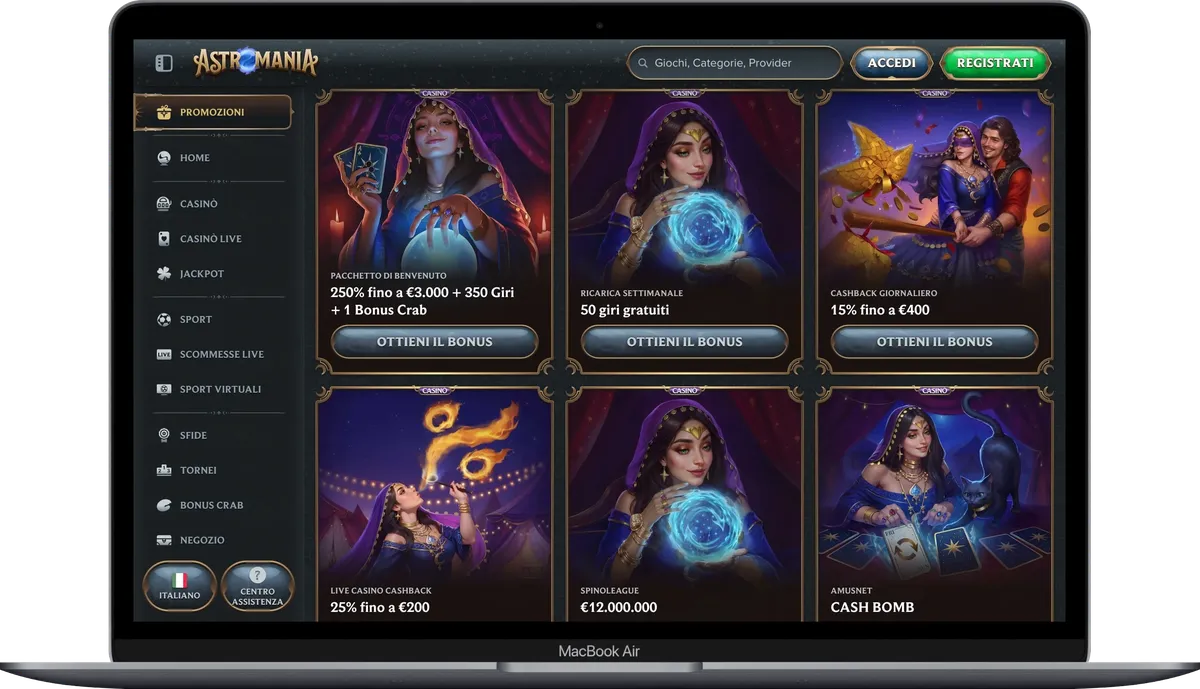 Promozioni Astromania Casino con bonus e offerte online