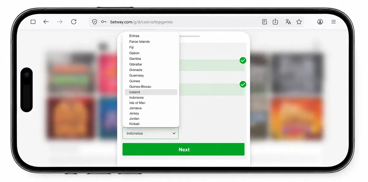 Paesi con restrizioni di accesso a Betway Casino
