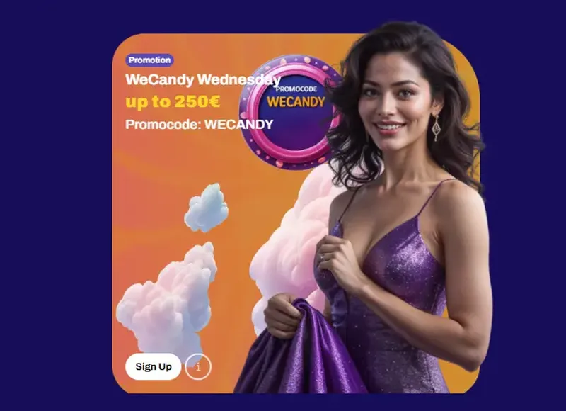 Bonus WeCandy Wednesday sul sito Candyspinz