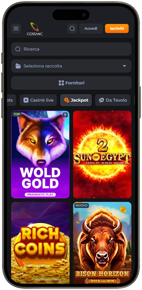 Versione mobile di CosmicSlot Casino Versione mobile di CosmicSlot Casino