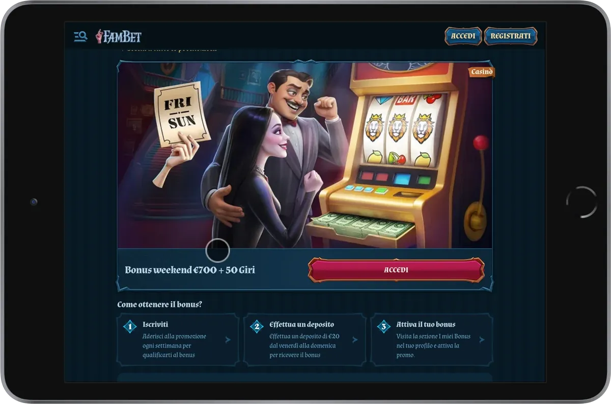 Fambet casino bonus ricarica con percentuale aggiuntiva e giri gratis