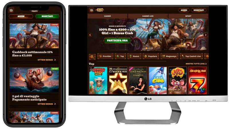 Casino FatPirate mobile: versione ottimizzata per giocare da smartphone e tablet, senza scaricare app Casino FatPirate mobile: gioca da smartphone senza app