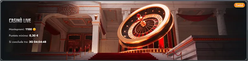 Bonus del Casinò Gransino per i giochi live Bonus del Gransino casino per i giochi dal vivo