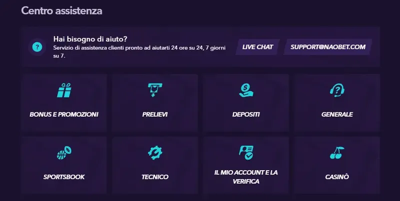 Assistenza clienti del casinò online Neobet