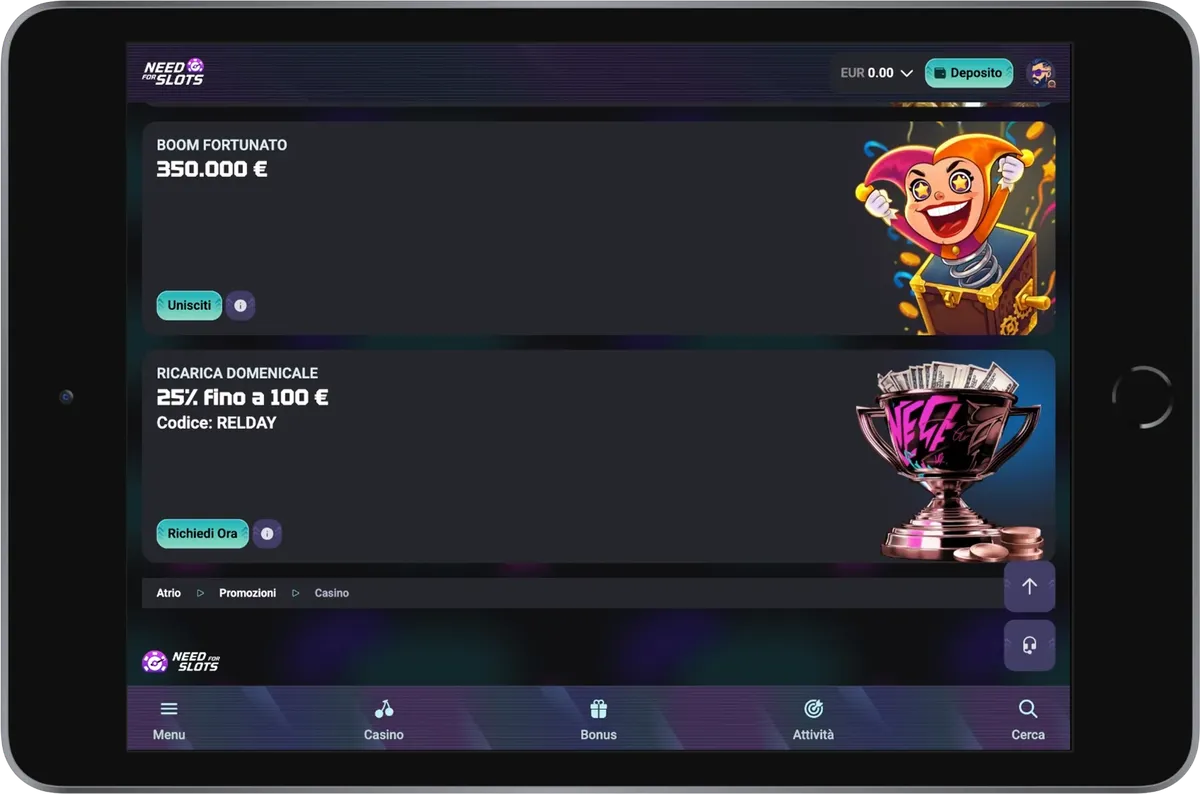 Need for Slots reload promozione