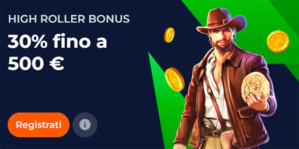 Bonus high roller di NineCasino Bonus per i giocatori di NineCasino