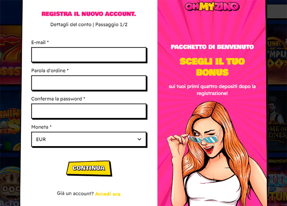 Ohmyzino casino Registrazione
