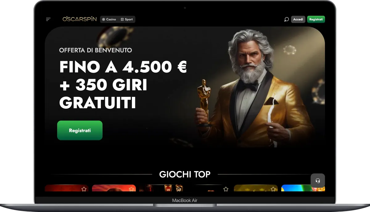 OscarSpin Casino non AAMS con promozioni e giochi disponibili