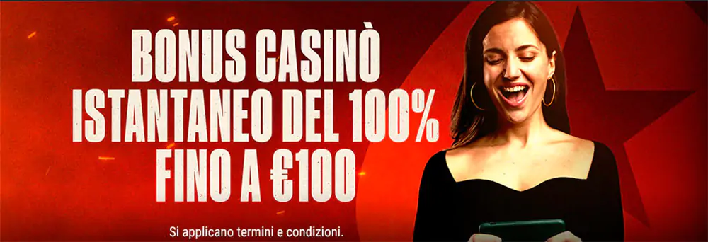 Bonus di benvenuto al Casinò Pokerstars