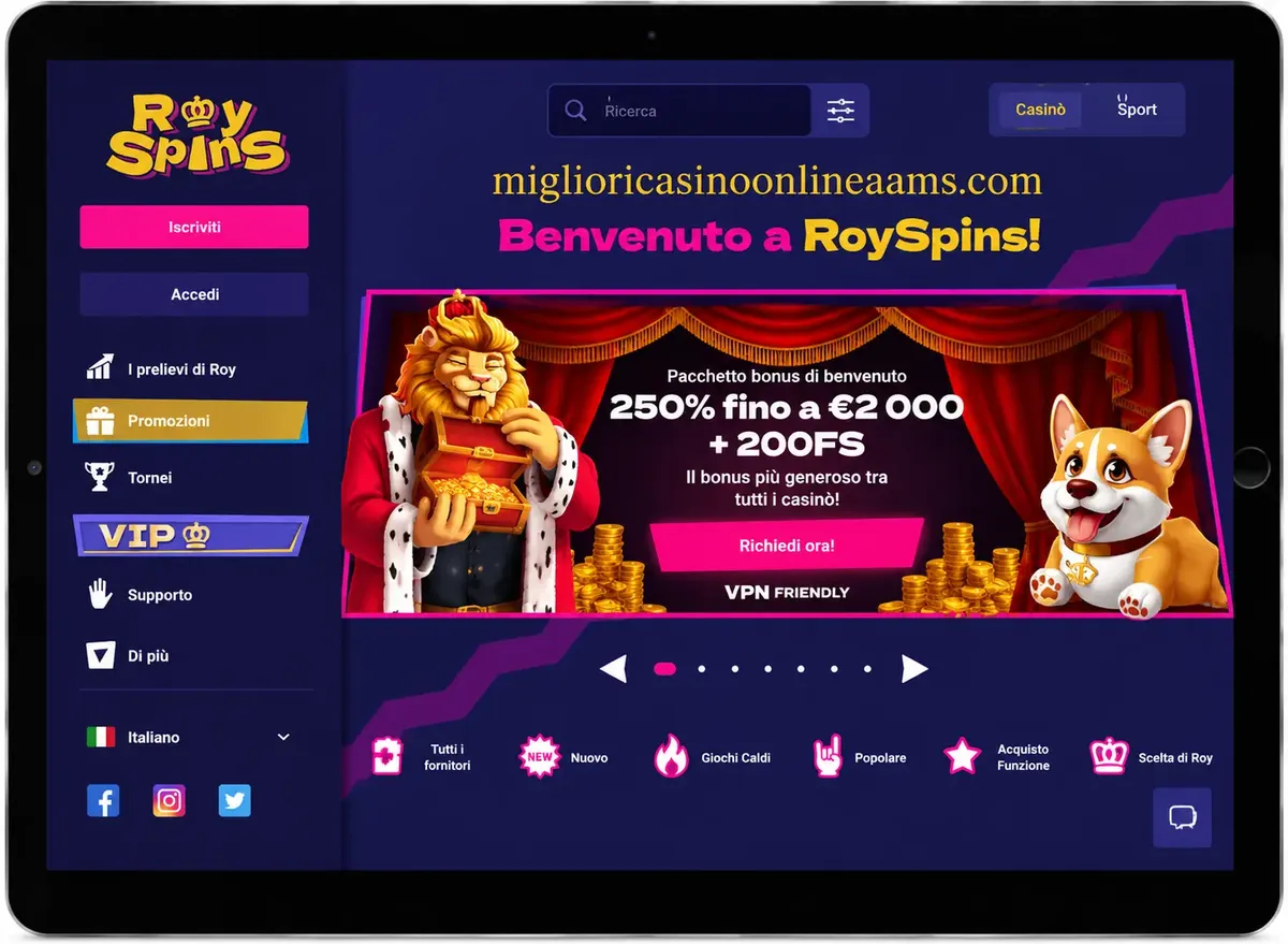 Royspins Casino bonus con promozioni e offerte disponibili