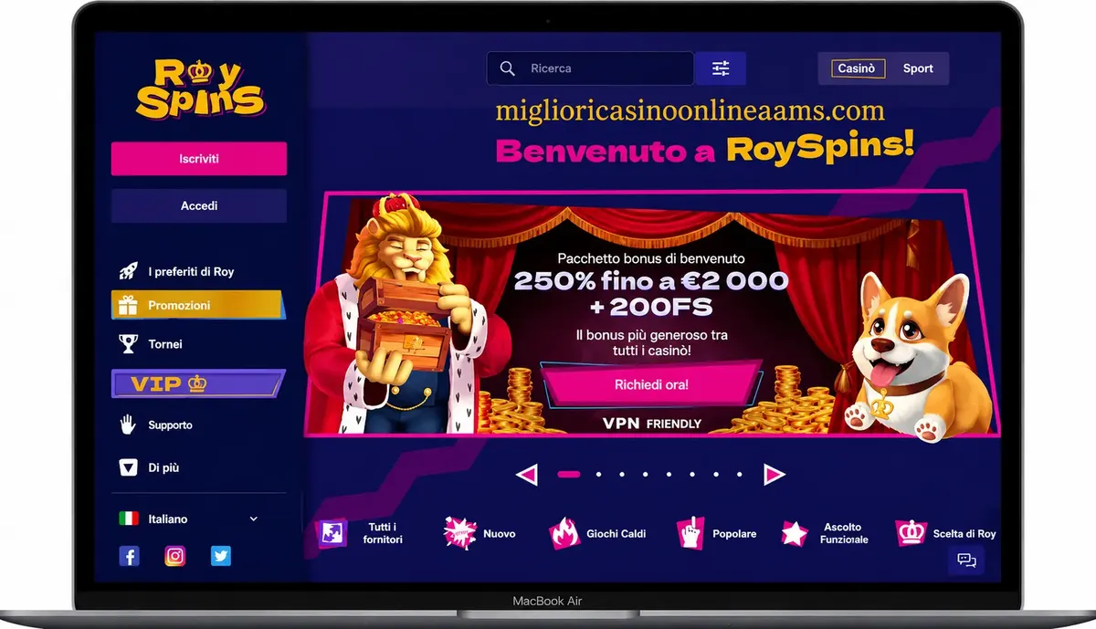 Royspins Casino recensione con bonus e giochi disponibili online