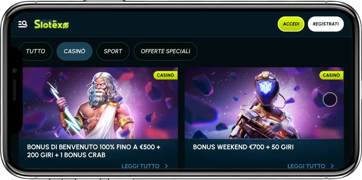 Slotexo casino versione mobile ottimizzata
