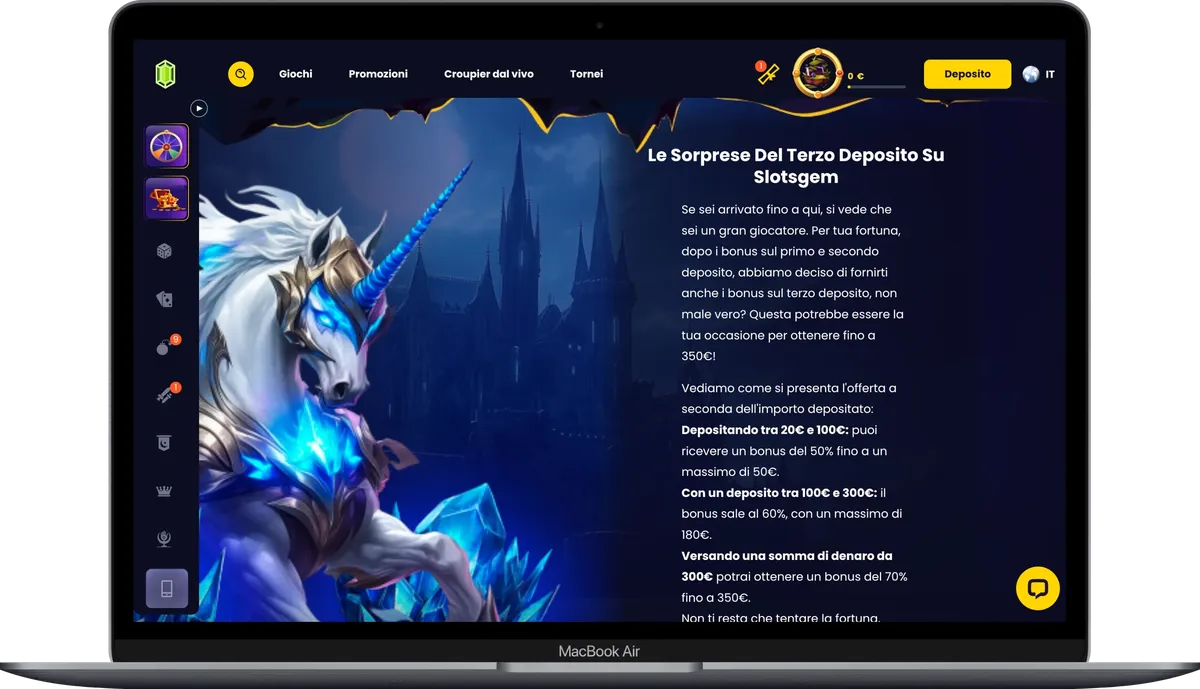 SlotsGem Online Casino promozioni