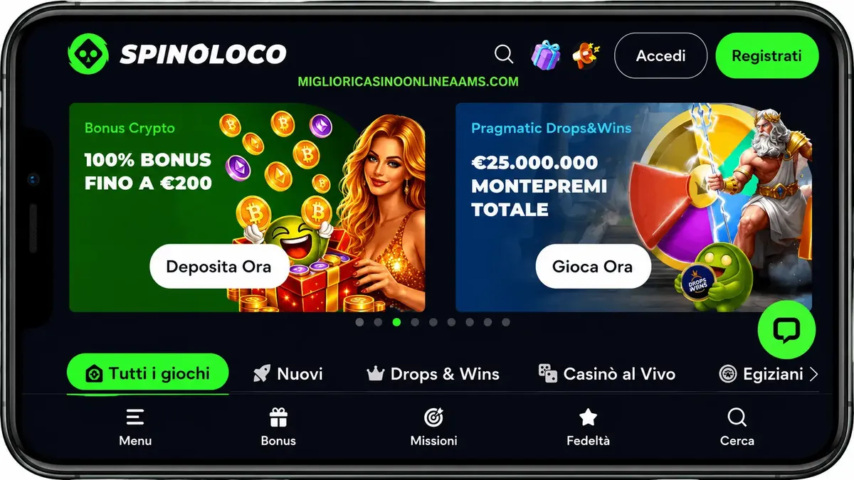 Spinoloco Casino bonus con offerte e promozioni disponibili