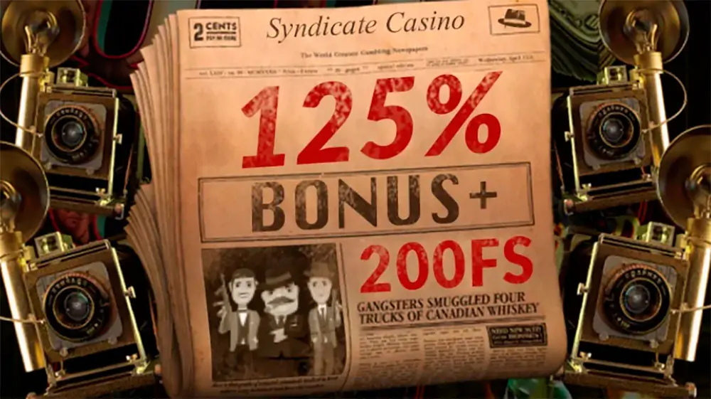 Bonus di benvenuto al Casinò Syndicate Syndicate Casino Bonus di benvenuto