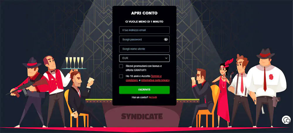 Registrati al Casinò Syndicate Syndicate Casino Registrati
