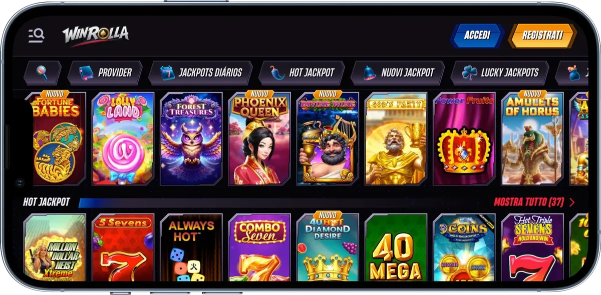 WinRolla casino versione mobile