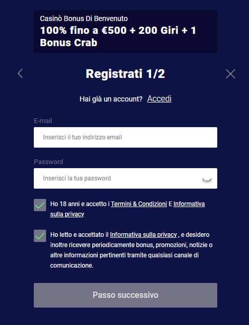Registrarsi Frumzi Frumzi Registrarsi