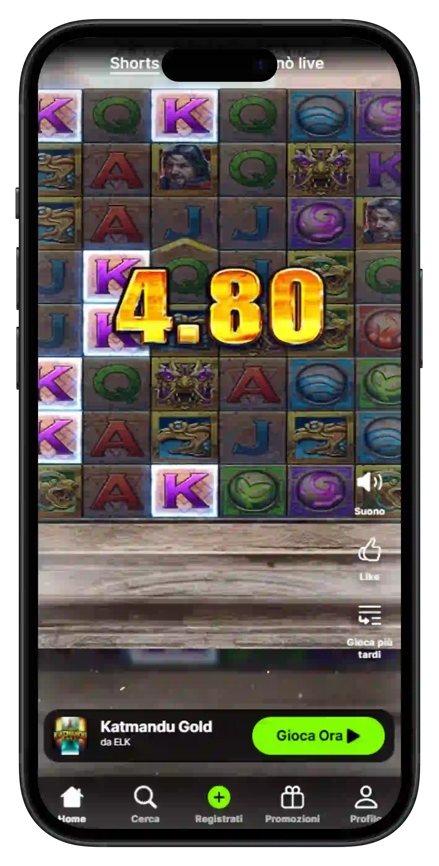 Versione mobile di Swiper